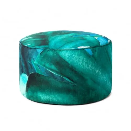 Lumaland Sitzsack Pouf Botanical | 3in1 Outdoor Hocker, Tischchen & Fußschemel