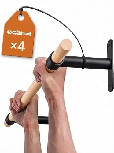Klimmzugstange Wand aus Holz – KFA8 Pull Up Bar mit 30mm Buchenholz-Griff