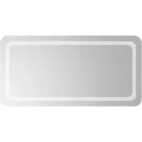 vidaXL LED-Badspiegel 50x100 cm - Stylischer Spiegel mit IP65-Schutzart für wasserdichte Nutzung im Bad und praktischer USB-Schnittstelle für einfache Bedienung. Ideal für modernes Badezimmer-Design.