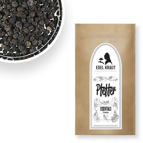 500g Pfeffer Körner schwarz ganz EDEL KRAUT Premium black pepper