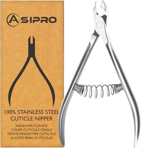 ASIPRO Nagelhautzange Profi, Nagelhautschere Extra Fein, Professionell Hautzange Nagelhaut zur Entfernung der Nagelhaut, Edelstahl Nagelhaut Schere, Nagelhautknipser für Finger und Zehenhaut