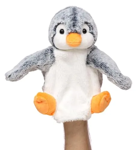 Teddys Rothenburg Kuscheltier Handpuppe Pinguin 23 cm weiß/grau Plüschpinguin Stofftier