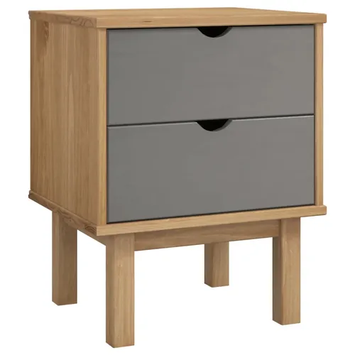 furnicato Nachttisch OTTA Braun & Grau 45x39x57 cm