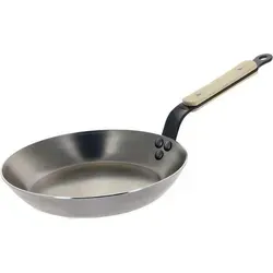 De Buyer Bratpfanne Mineral B Holz - Ø 28 cm - Hochwertige Pfanne aus Stahlblech, ideal für hohe Temperaturen und langlebig. Der Holzgriff sorgt für sicheren Halt. Perfekt für die Zubereitung köstlicher Gerichte.