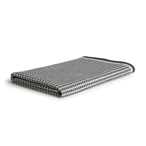 Möve Eden Waffelpiquée Handtuch 45 x 90 cm aus 100% Baumwolle, Black/Nature