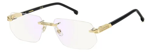 Carrera 1142 Herren Brille - Gold/Schwarz mit blauen Spiegelgläsern - Brillenfassungen für Herren, klassischer rechteckiger Rahmen aus Metall in eleganten Farben, ideal für stilbewusste Männer.