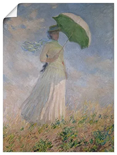 ARTLAND Wanddeko Poster & Kunstdrucke Wandposter 60x80 cm Damen Portrait Susanne Hoschedé Regenschirm Frau mit Sonnenschirm 1886 Impressionismus Claude Monet T6JM