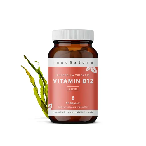 Produktbild InnoNature Vitamin B12 Kapseln | natürlich aus der Chlorella Vulgaris Alge | vegan