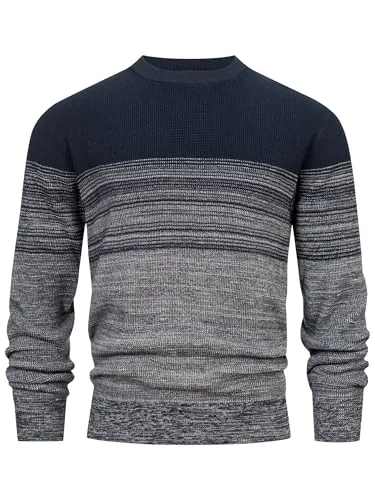 Produktbild Indicode Herren INMoltilion Strickpullover aus 100% Baumwolle | Leichter Strickpullover für Männer Lt Grey Mix, XXL