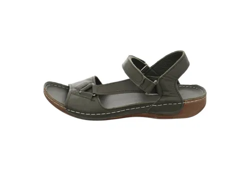 Andrea Conti Damen Sandalette, Oliv, 40 EU - Wanderschuhe aus butterweichem Rindsleder mit ca. 3,0 cm Absatzhöhe und praktischem Klettverschluss für optimalen Tragekomfort.