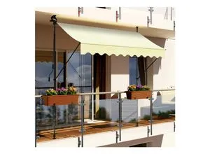 Swing&Harmonie LED Markise mit Kurbel - Markisen & Sichtschutz: Diese elegante Klemmmarkise bietet nicht nur effektiven Sonnenschutz, sondern auch integrierte LED-Beleuchtung für stimmungsvolle Abende auf Balkon oder Terrasse.