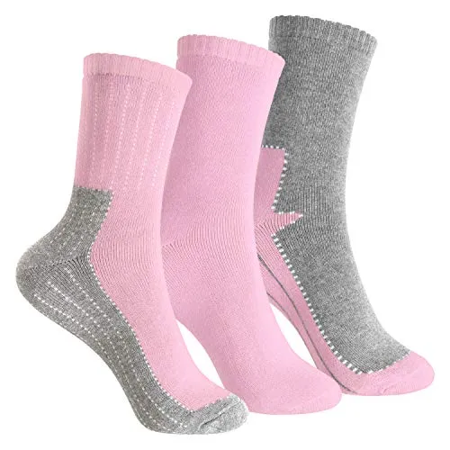 Footstar Kinder Frottee-Socken mit Motiv (3 Paar) Warme Socken mit Thermoeffekt - Rosa 23-26
