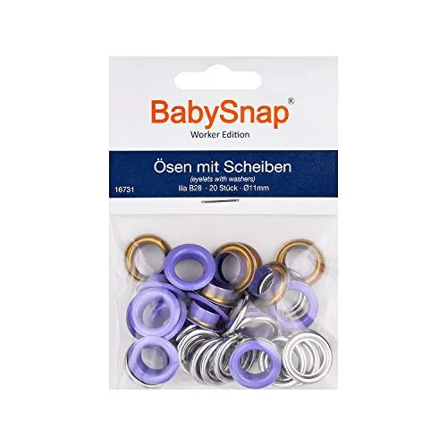 Baby Snap Heavy Duty Ösen mit Scheiben 11mm (B28 Lila)