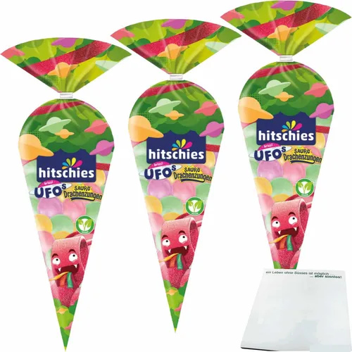 hitschies brizzl Ufos Saure Drachenzungeen geschmack 3er Pack 3x75g Packung