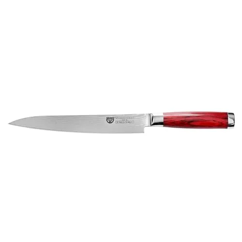 GRÄWE Damaszener Filetiermesser 21 cm - Chinesische Kochmesser, ideal zum präzisen Filetieren von Fisch, Fleisch und Geflügel mit scharfer Klinge aus 33 Lagen Damaszener-Stahl und elegantem Hartholzgriff.