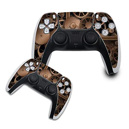 Finest Folia Schutzfolie kompatibel mit PS5 Sticker Hülle für Spiele Konsolen Controller Gehäuse Aufkleber Vinyl Folie Skin gegen Kratzer Design Cover R140 (Controller Set, Nr. 27 Complex Machinery)