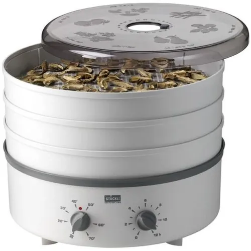 Stöckli Dörrex mit Timer - Dörrautomat mit 540 W, stufenloser Temperatureinstellung und erweiterbar auf bis zu 10 Dörrgitter