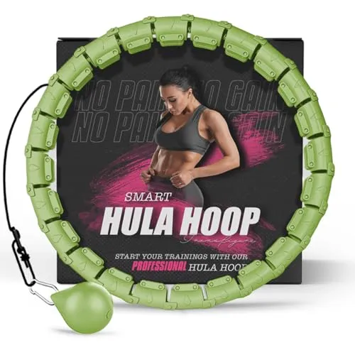 Active 100 Gewichteter Hula Hoop, Infinity Smart Hula Hoops mit 16 Knoten, 360 Grad Auto-Spinning Ballmassage, Infinity Hoop für Erwachsene, Fitnessgerät zur Gewichtsabnahme