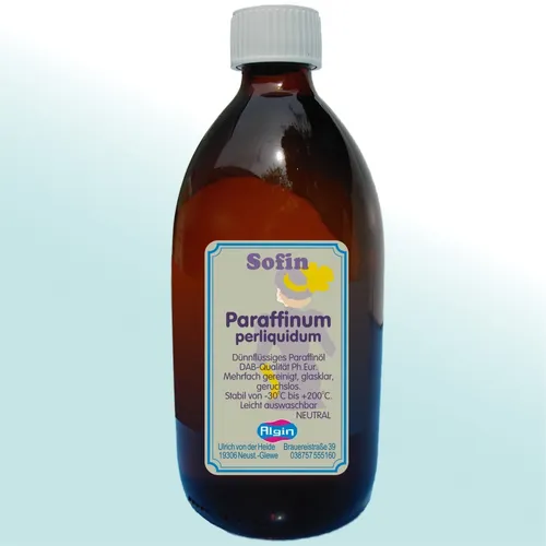 Paraffinöl SOFIN 500ml Glasflasche Paraffinum dünnflüssig Möbelpflege Babyöl