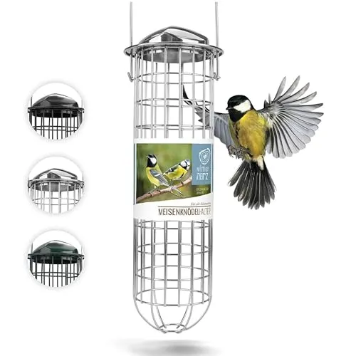 Wildtier Herz Meisenknödelhalter in Edelstahl von wildtier herz