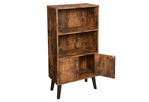 VASAGLE Regalschrank LBC09BX braun 60x30x120 cm - Büroregal mit 3 Fächern, ideal für Ordnung und schnellen Zugriff auf Dokumente. Robuste Spanplatte sorgt für Langlebigkeit und stilvolle Raumgestaltung.