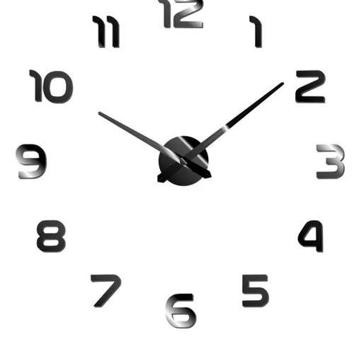 Miraval DIY Wanduhr Schwarz mit großen Zahlen, leise 119 mm
