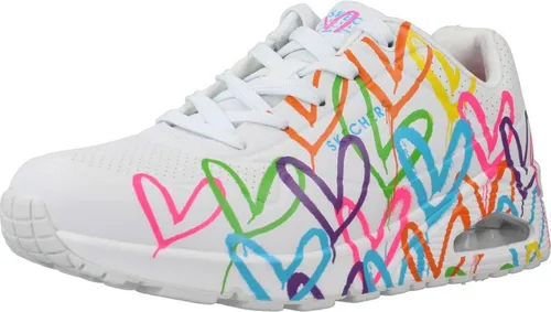 Skechers Sneaker UNO in Weiss, Größe 41 - Sneaker mit einzigartigem #Lovewall-Design von JGoldcrown, bequeme Air-Cooled Memory Foam® Einlegesohle und luftgepolsterte Zwischensohle für optimalen Komfort.