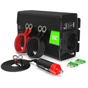Green-Cell Spannungswandler INV05, 12V auf 230V, reiner Sinus, 300W / 600W - Wechselrichter für mobile Stromversorgung, ideal für empfindliche Geräte wie Laptops. Mit USB-Anschluss und automatischem Lüfter für Überhitzungsschutz.