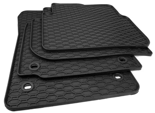 kfz-premiumteile24 Gummimatten Kompatibel mit Touran (1T 1T3) Baujahr 02/2003-08/2015 Fußmatten Allwetter Premium Qualität Drehknebel Oval 4-teilig