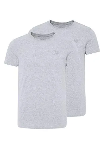 Chiemsee Herren T-Shirt Doppelpack - Neutr. Grey, M - T-Shirts für Herren im praktischen Doppelpack, mit Rundhalsausschnitt und kleinem CHIEMSEE Logo auf der Brust für einen sportlichen Look.