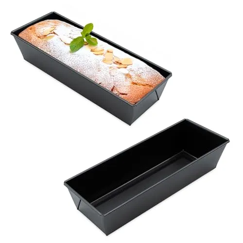 Kasten Kuchenform rechteckig 31 cm dunkelgrau PFOA-frei - 2er Set - Königskuchen Backform mit Antihaft-Beschichtung - Backzubehör Brotbackform Form zum Backen 230° hitzebeständig auslaufsicher