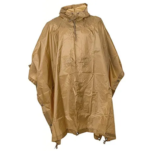 MFH US Poncho Ripstop - Beidseitig verwendbar in coyote tan - Jacken & Westen - Robuster Poncho mit verschweißten Nähten und 8 Ösen, ideal als Zelt oder Unterstand, perfekt für Outdoor-Abenteuer.