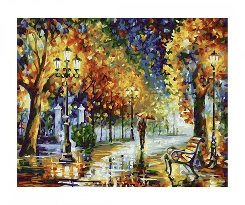 Schipper 609240910 - Malen nach Zahlen, Spaziergang im Herbst, 24 x 30 cm