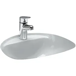 LAUFEN Bijou Einbauwaschtisch, von unten, mit Armaturenbank, 1 Hahnloch, ohne Überlauf, 450x405mm, H8112200001111