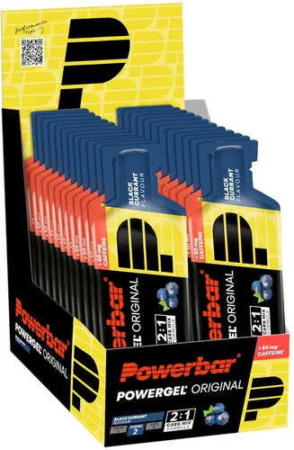 PowerBar PowerGel Original Schwarze Johannisbeere 24x41g - Sportnahrung mit bewährtem C2MAX Kohlenhydratmix und 50 mg Koffein pro Beutel für schnelle Energie und Leistungssteigerung. Ideal für Sportler, die auf Qualität vertrauen.