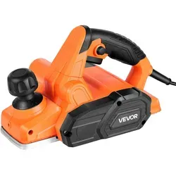 VEVOR Elektrohobel, 82 mm Schnittbreite, 650 W, 16800 U/min, Handhobel für Holz, mit einstellbarer Schnitttiefe, 2 Klingen, für Holzbearbeitung, Holzfasen, Heimwerkerarbeiten, Hobelmaschine