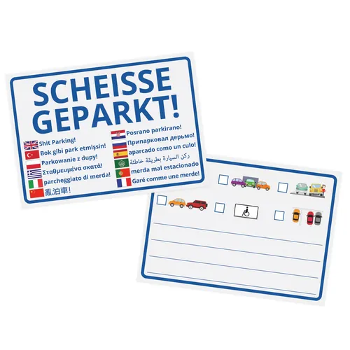 Die Scheisse Geparkt! Notizzettel 50er Set von FTWDesign