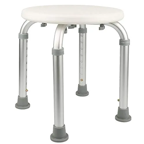 Höhenverstellbar Anti-Rutsch Aluminium Duschhocker Duschstuhl Badehocker Rund Badsitz Duschsitz Duschhilfe Anti-Rutschfür Senioren und Schwangere