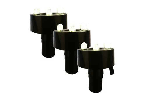 Köhko LED Gartenleuchte - LED-Ring-Beleuchtung für Springbrunnen - Wasserdichtes 3er-Set mit 6-LEDs-Ringen in 5 Farben, ideal für Springbrunnen und Gartendeko. Inkl. 2 Meter Anschlusskabel für einfache Installation.