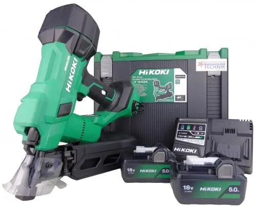 Hikoki Akku Dachpappnagler NV1845DA 25-45mm 18V 2x BSL1850MA für Dachpappnägel HSC4