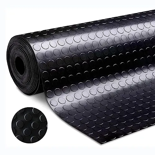 uyoyous Gummimatten 100 x 500 cm Gummimatte Gummibodenbelag Schutzmatte Gummiläufer rutschfest Bodenmatte Bodenbelag Gummi Bodenschutzmatte Garagenböden Fitnessstudios Matten, Stärke: 3mm, Schwarz