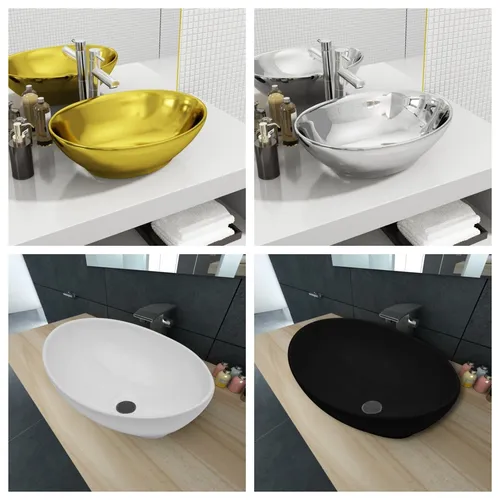 Stylisches Keramik Waschbecken 40 x 33 cm in Silber - Elegantes Aufsatzwaschbecken aus Keramik, ideal für modernes Badezimmerdesign. Mit einer Breite von 40 cm und einer Höhe von 13 cm bietet es Funktionalität und Stil.