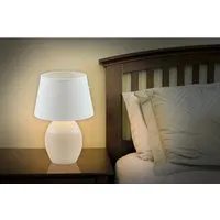 Näve Tischleuchte Sullivan Keramik Ø 20 cm Weiß