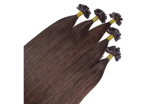 hair2heart Echthaar-Extension Premium Remy Bonding Extensions #6/3 Dunkelblond Gold 40cm