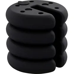 Pavillon Standfuß 4 Stk. Gewicht Partyzelt Pavillongewicht befüllbar bis 5 kg Gewichte für Pavillon Beschwerer für Pavillons Ø25 x 6 cm Schwarz - Schwarz