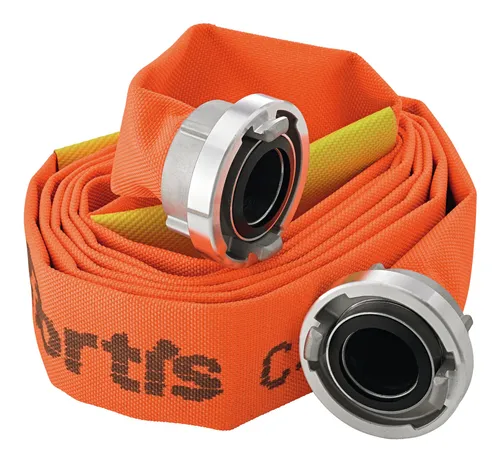 Fortis Bau-Industrieflachschlauch, orange, B/75 mm mit 2 Leckageschiebern