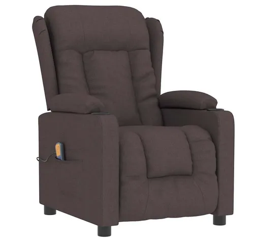 vidaXL Massagesessel Dunkelbraun Stoff von vidaXL