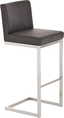 DELUKE Barhocker COBAS Kunstleder Braun mit Lehne 42x48x104cm