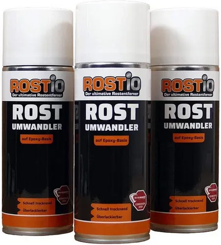 Rostio Rostumwandler Spray 400 ml - Rostentferner für effektives Entrosten von Fahrrad, Motorrad und PKW. Einfache Anwendung in praktischer Spraydose - ideal für DIY-Projekte und Heimwerker.