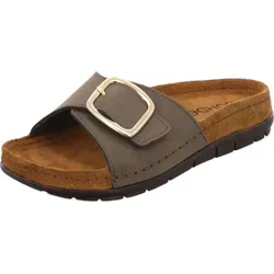 Rohde Damen Pantolette Rodigo-D 5875 - Leder mit Klettverschluss - Pantoletten für Damen mit hochwertigem Leder, Memoryfußbett für optimalen Komfort und ansprechender Optik durch hübsche Schnalle.